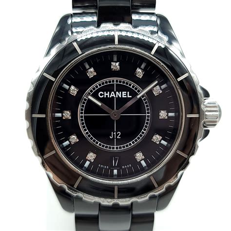 black and white diamond chanel|chanel j12 black ceramic watch.